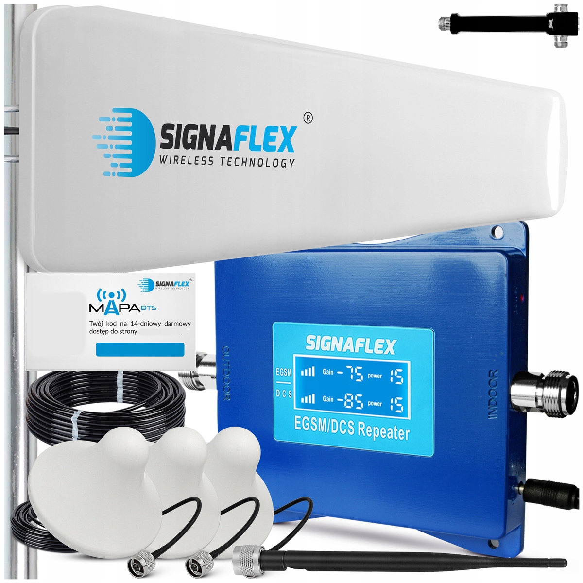 Sada zosilňovačov Signaflex Egsm/dcs Blue LS-EGD10 T1 20dBi 10 m 3x hry