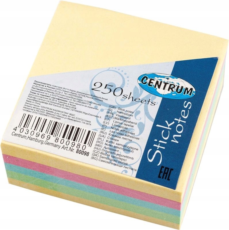 

Notes samoprzylepny Centrum 51x51mm 5x50 karteczek
