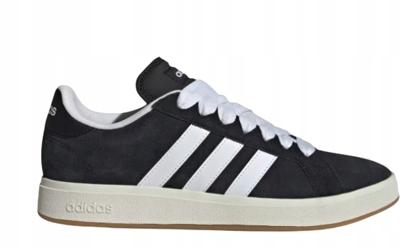 Adidas Pánské Černé Tenisky S Bílými Pruhy, Kůže 47 1/3 J_a