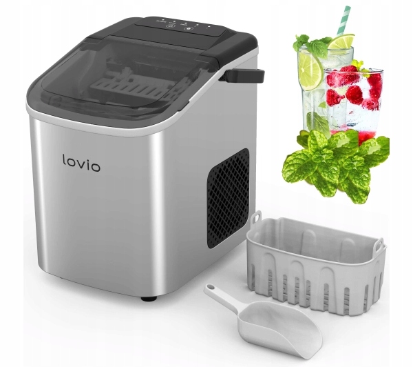 Kostkarka do lodu Lovio Home LVIM001SL 1,1L 10kg/24h Łopatka do lodu