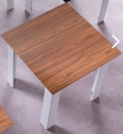 Čtvercový Jídelní Stůl 80 x 80 x 76,5 cm bílý s ořechovou deskou