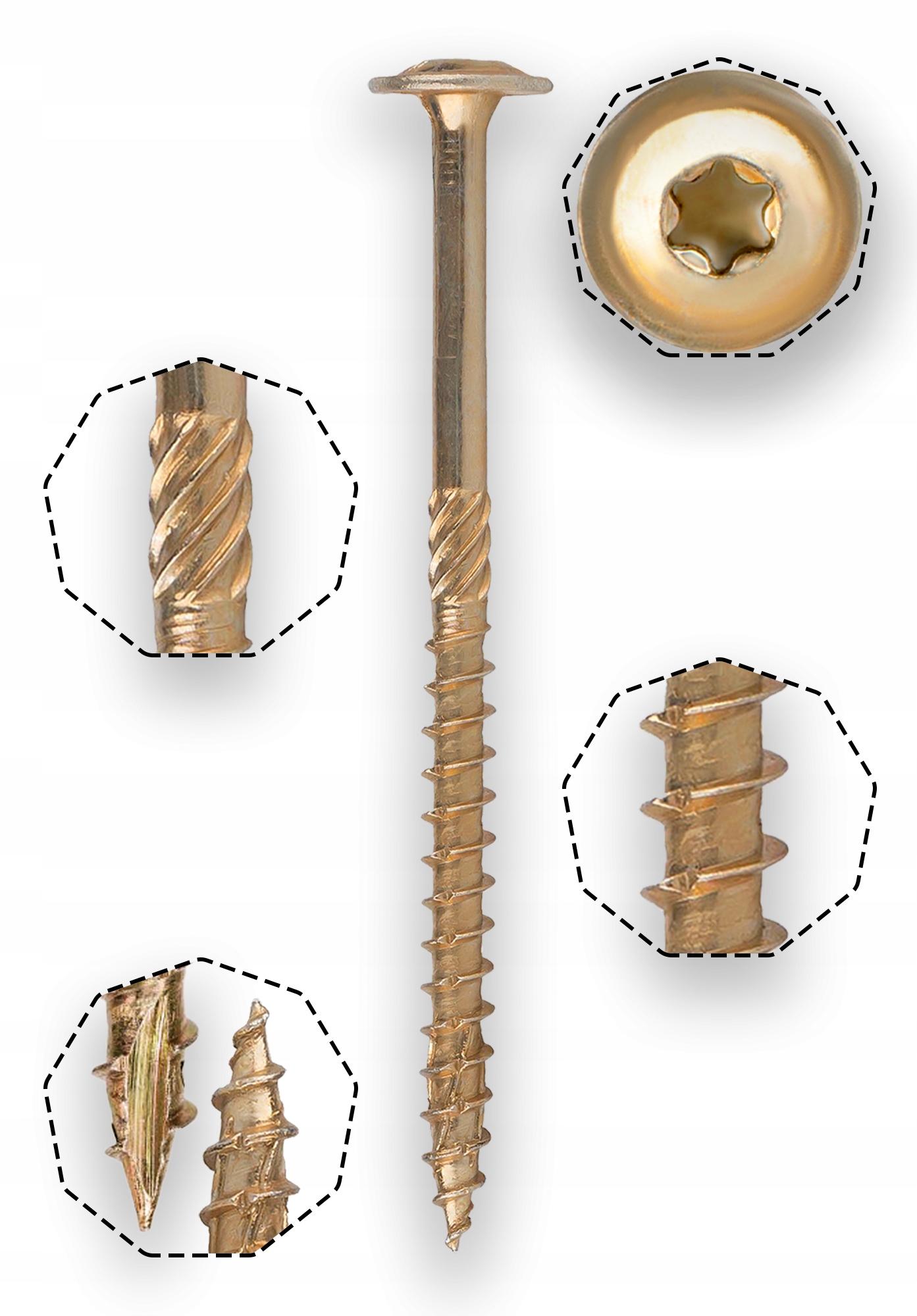 Wkręt ciesielski z łbem talerzowym CT 8x160 50szt do drewna Producent Azmet