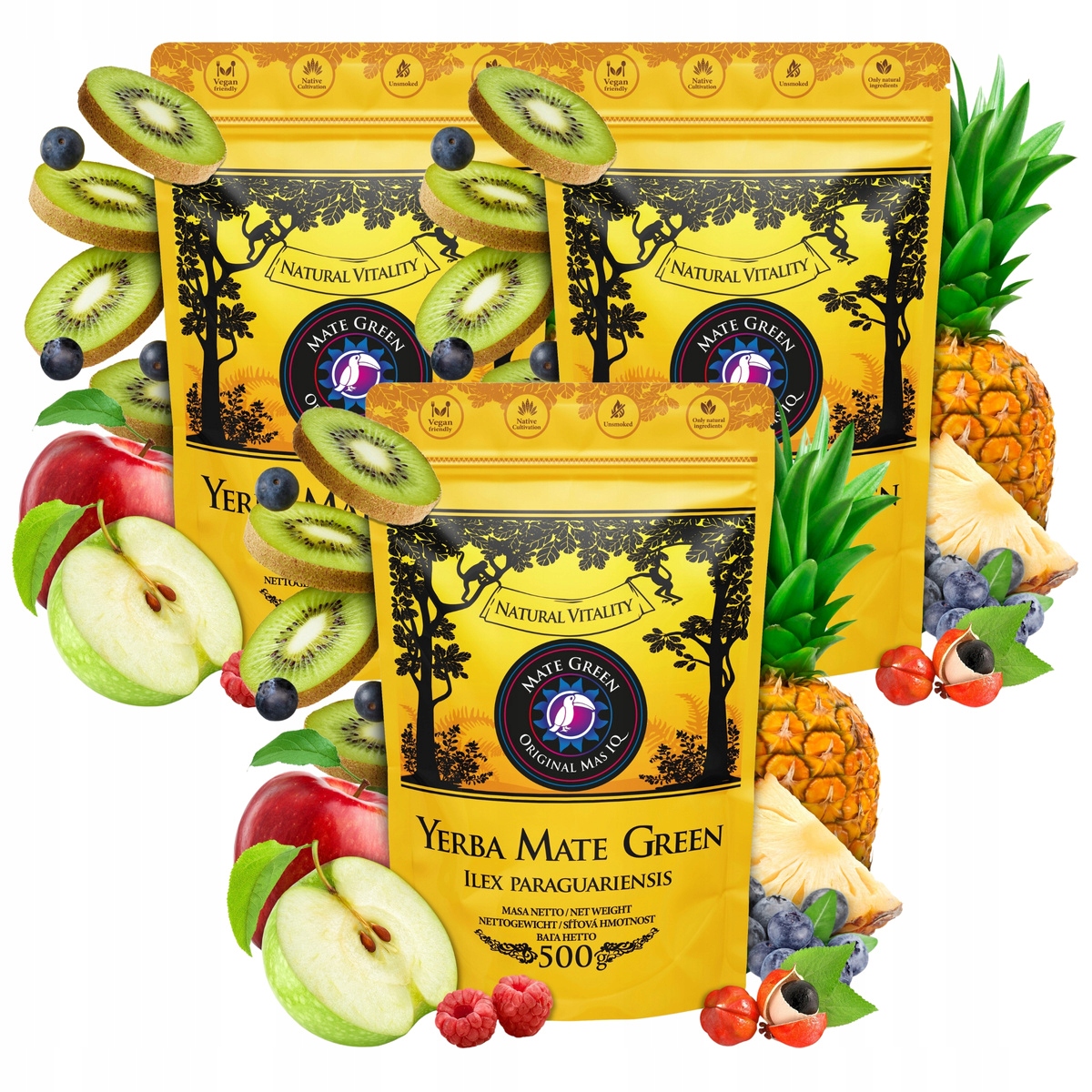 Sada Yerba Mate Green Sin Humo Mas Inteligente Iq 0,5 kg 3x500 g 1,5 kg