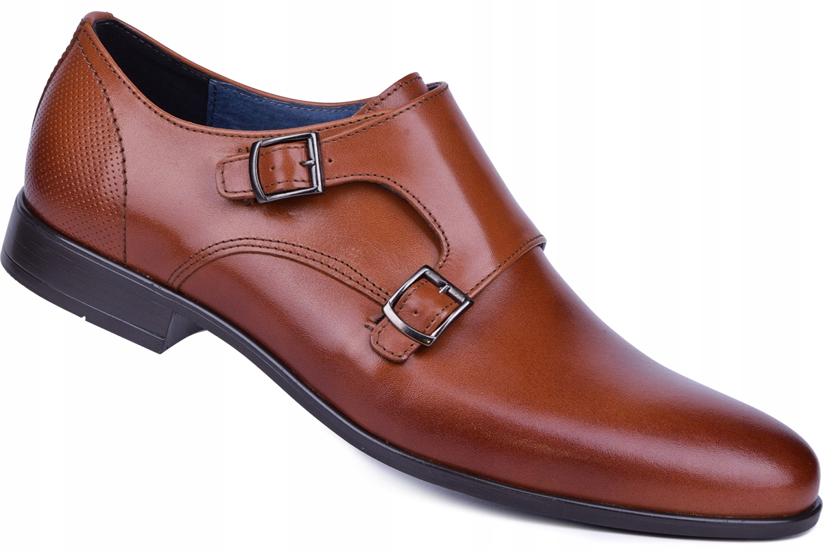 

Eleganckie buty męskie wizytowe skórzane monki 41