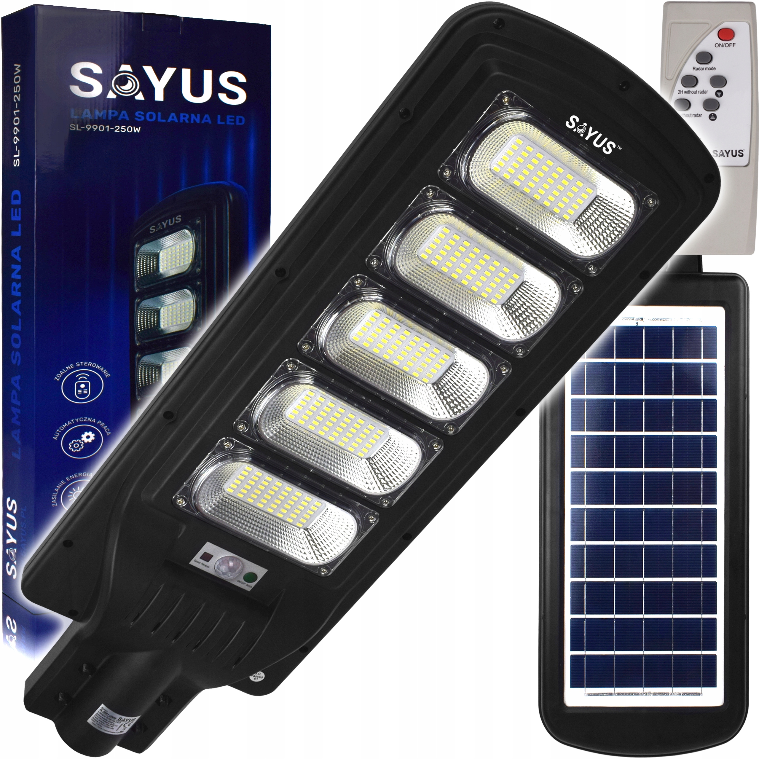 

Mocna Lampa Solarna Led Latarnia Uliczna Na Pilota