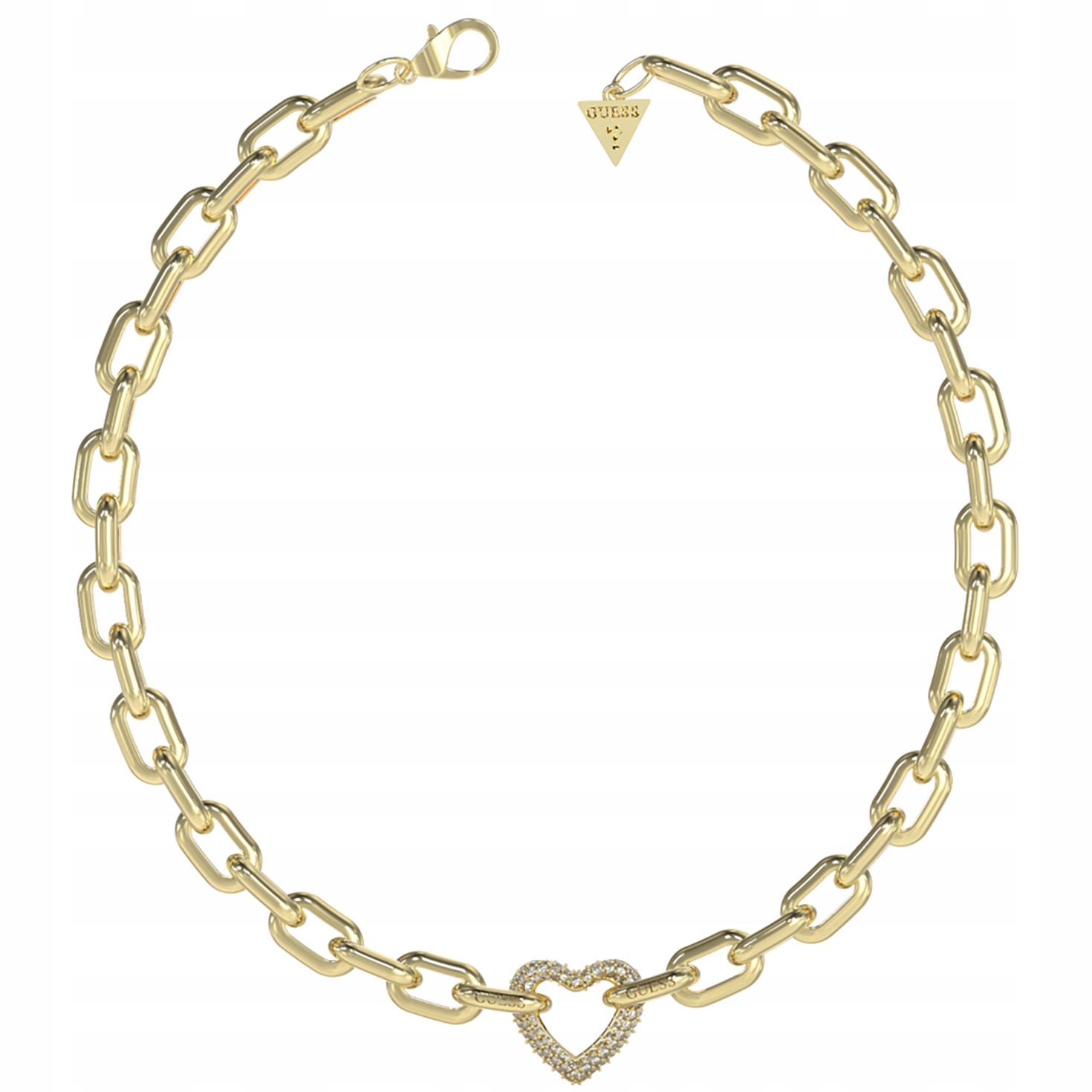 Náhrdelník Guess zlaté srdce zirkon 46 cm