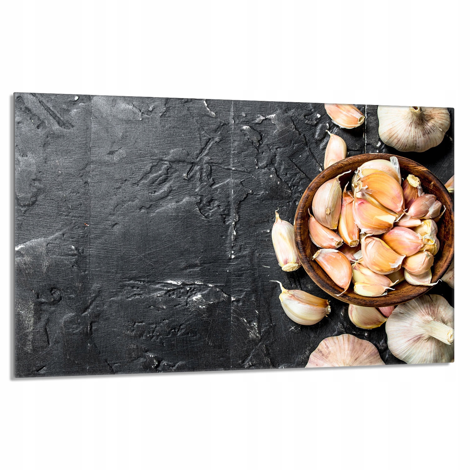 Skleněná ochranná deska na sporák 80x52 Česnek Do Kuchyně