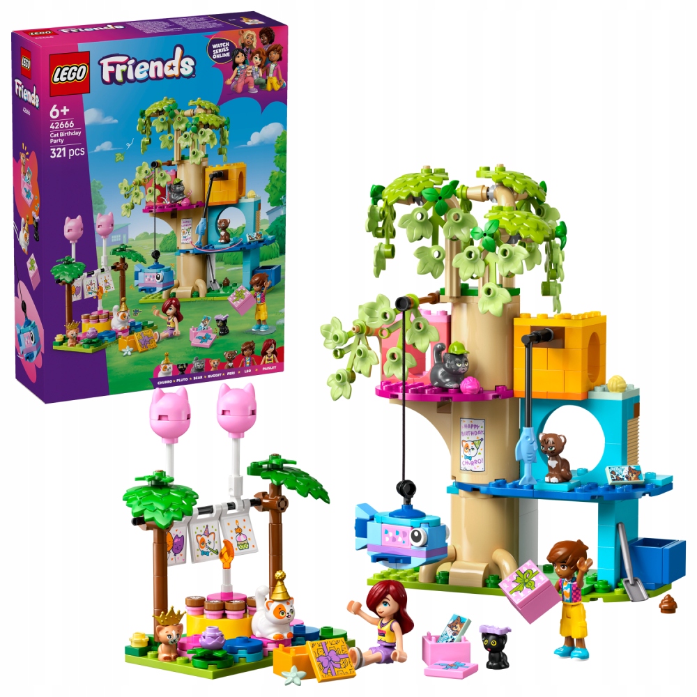 Lego Friends 42666 Kočičí Narozeninová Oslava A Domeček Na Stromě 6+