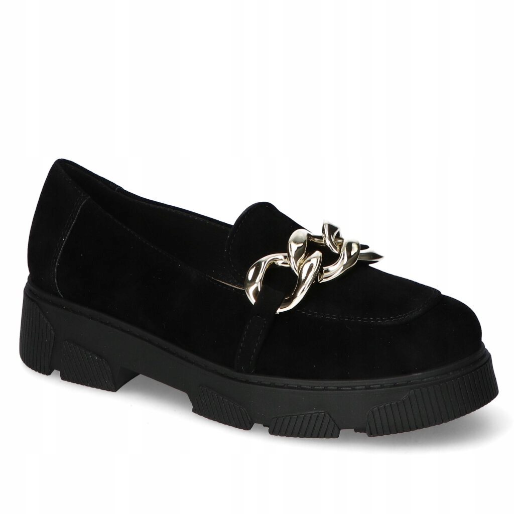 Kamex-But Maren/Zł Černé semišové mokasíny 41