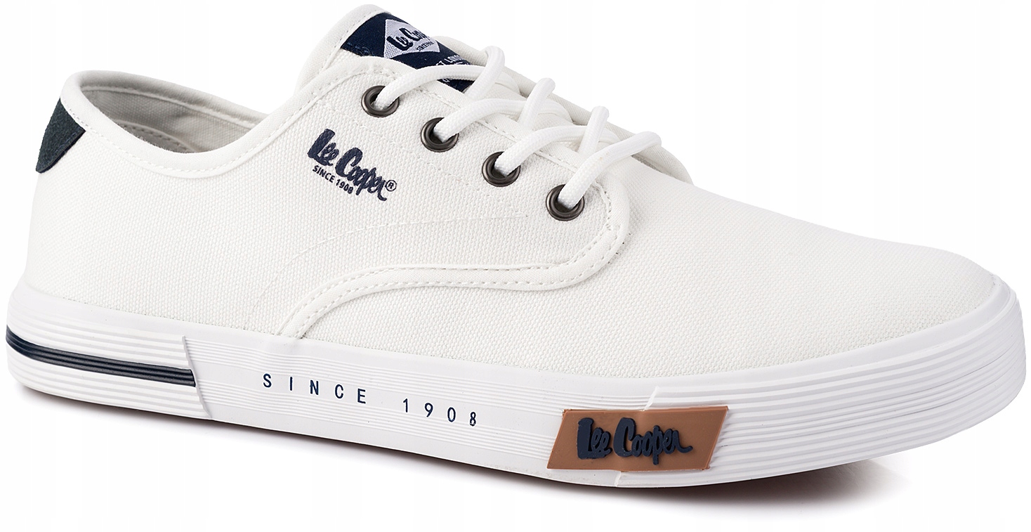 Męskie buty trampki sportowe Lee Cooper klasyczne materiałowe białe r. 41
