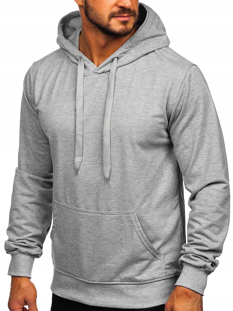 

Bluza Z Kapturem Gładka Szara B10003 Denley_m