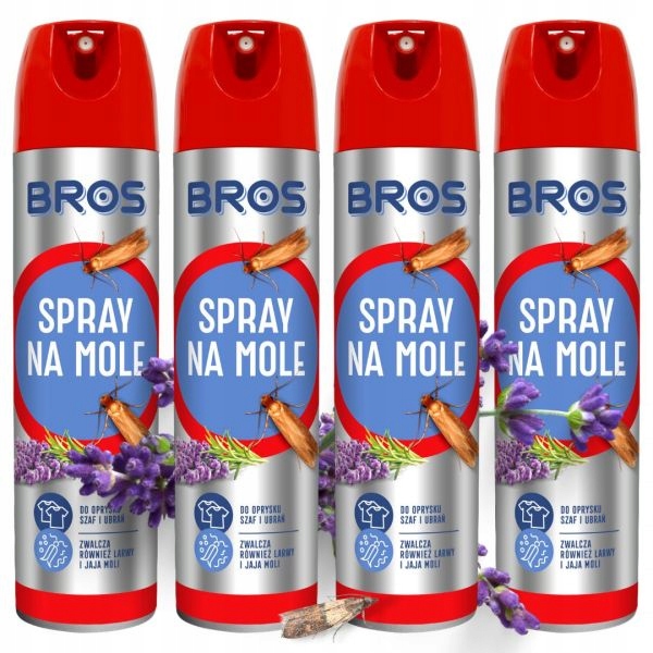 Spray na mole Bros 150ml x 4 sztuki SKUTECZNY