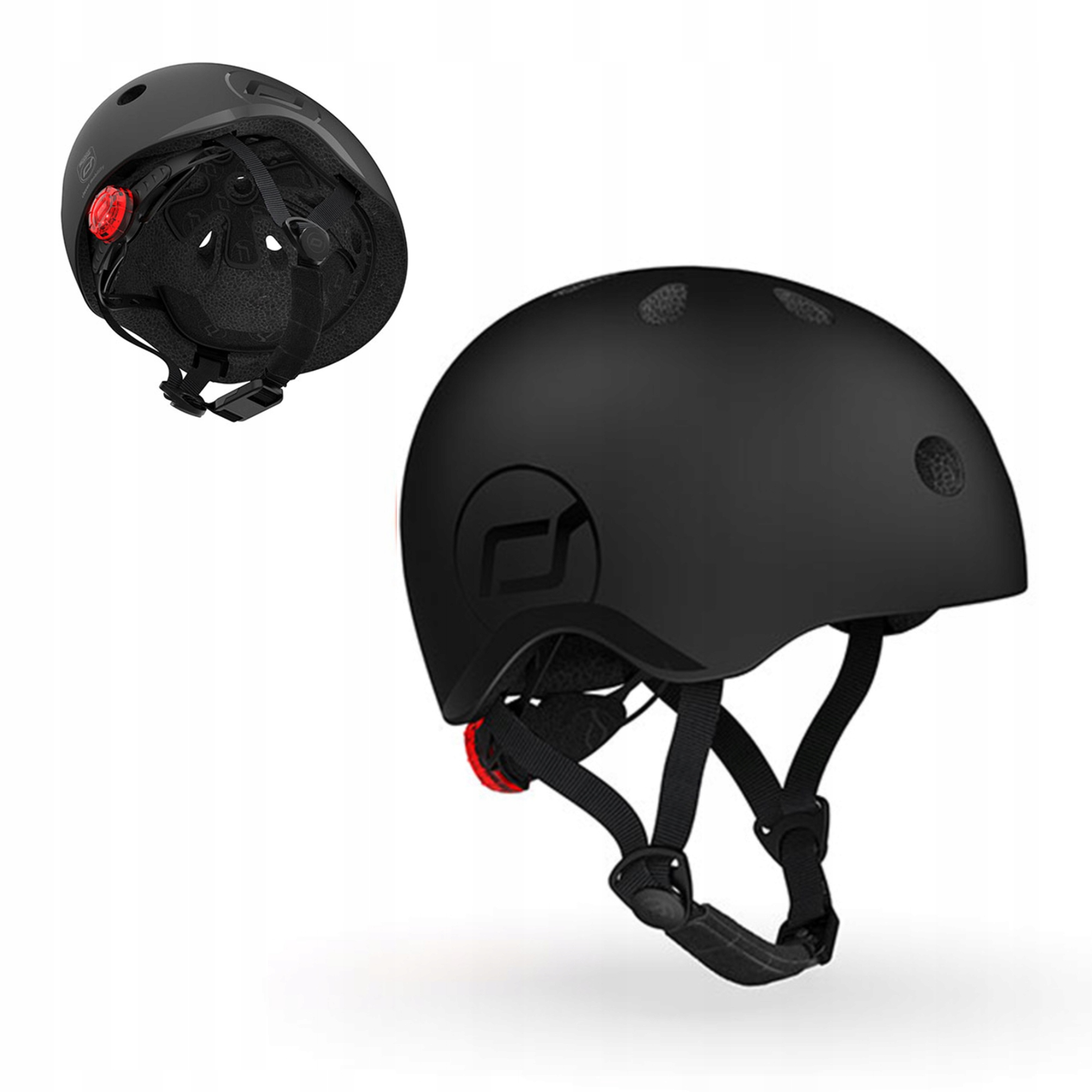 Scoot and Ride Kask Dziecięcy S-m na Hulajnogę Rowerowy z Lampką Black 3+