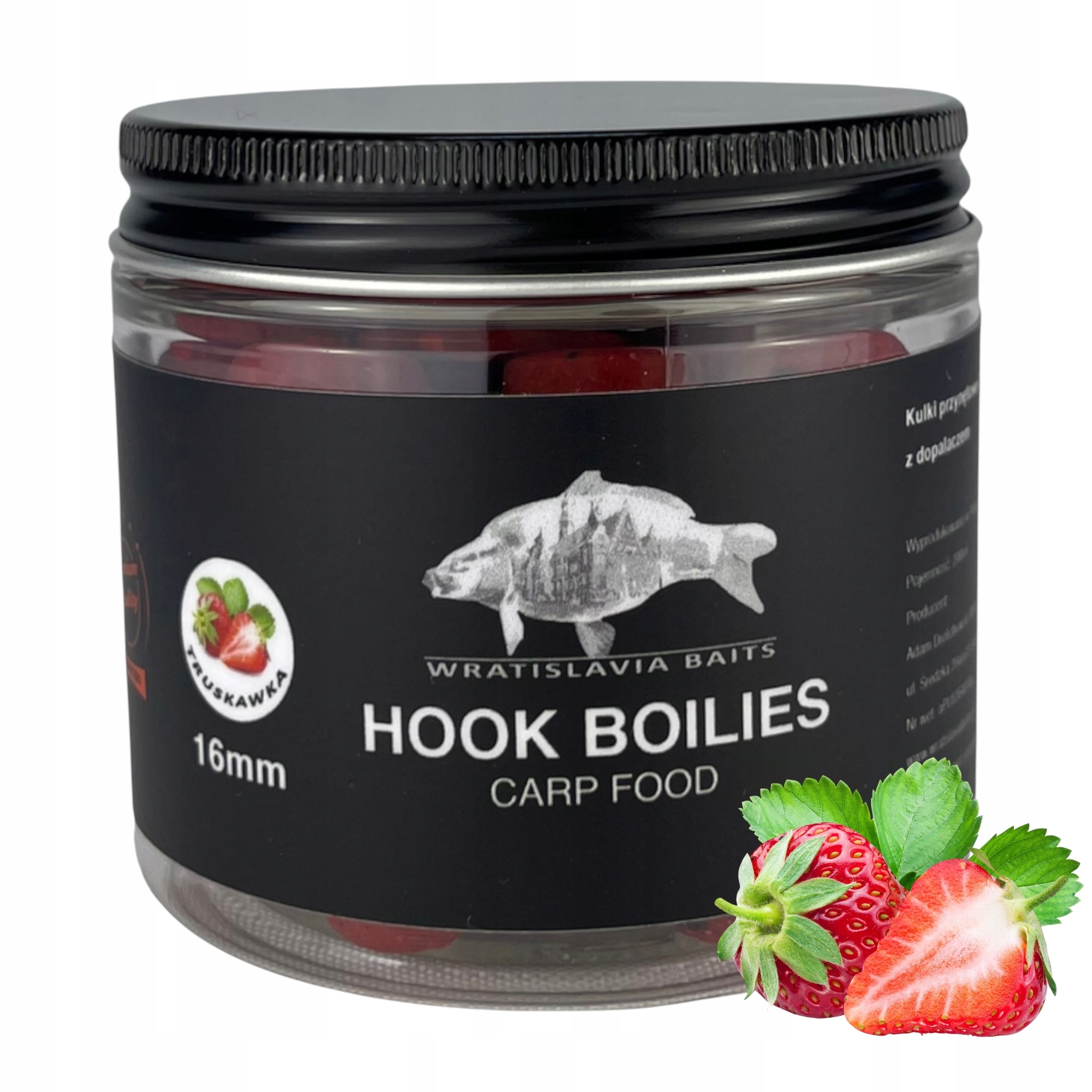 Kulki proteinowe haczykowe Truskawka 16mm Wratislavia Baits przynęta