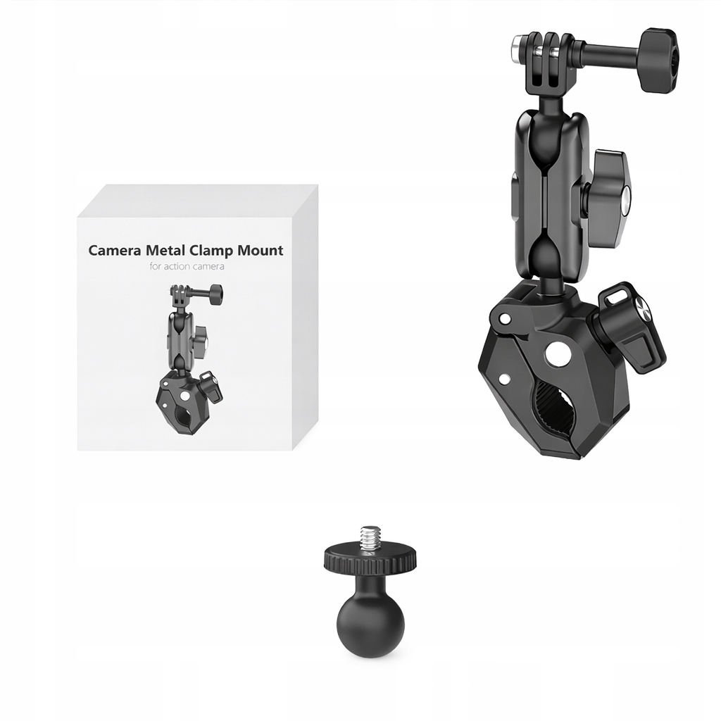 Kovový upínací držák pro GoPro Insta360 Dji 1/4 na volant 360 3v1