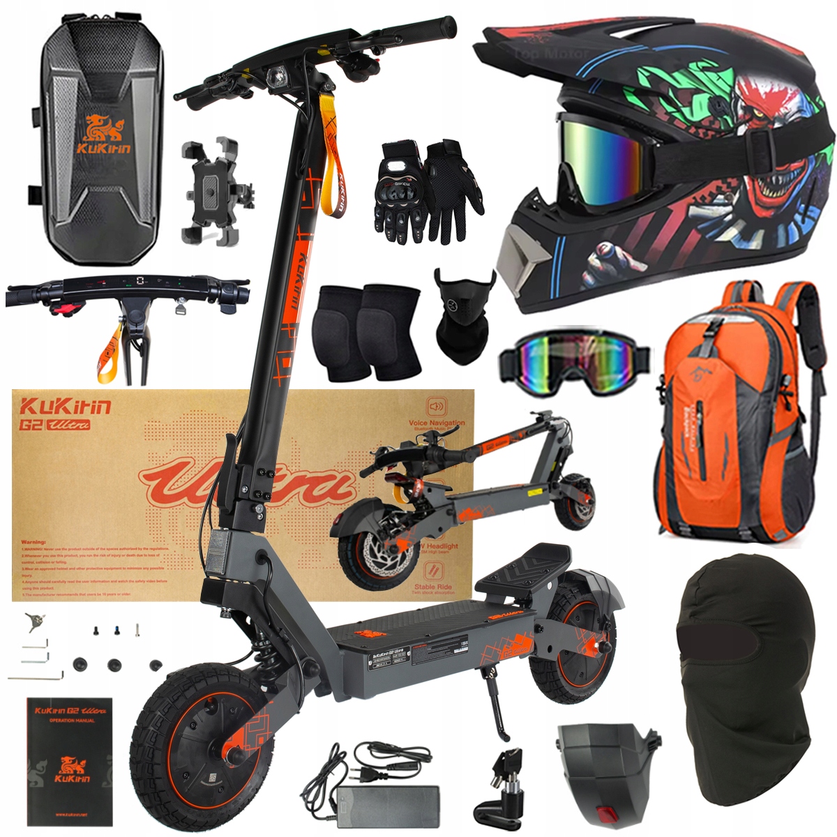 Kukirin G2 Ultra elektrické vozidlo 2000W 55km/h 55KM 48V18Ah 10" dárky