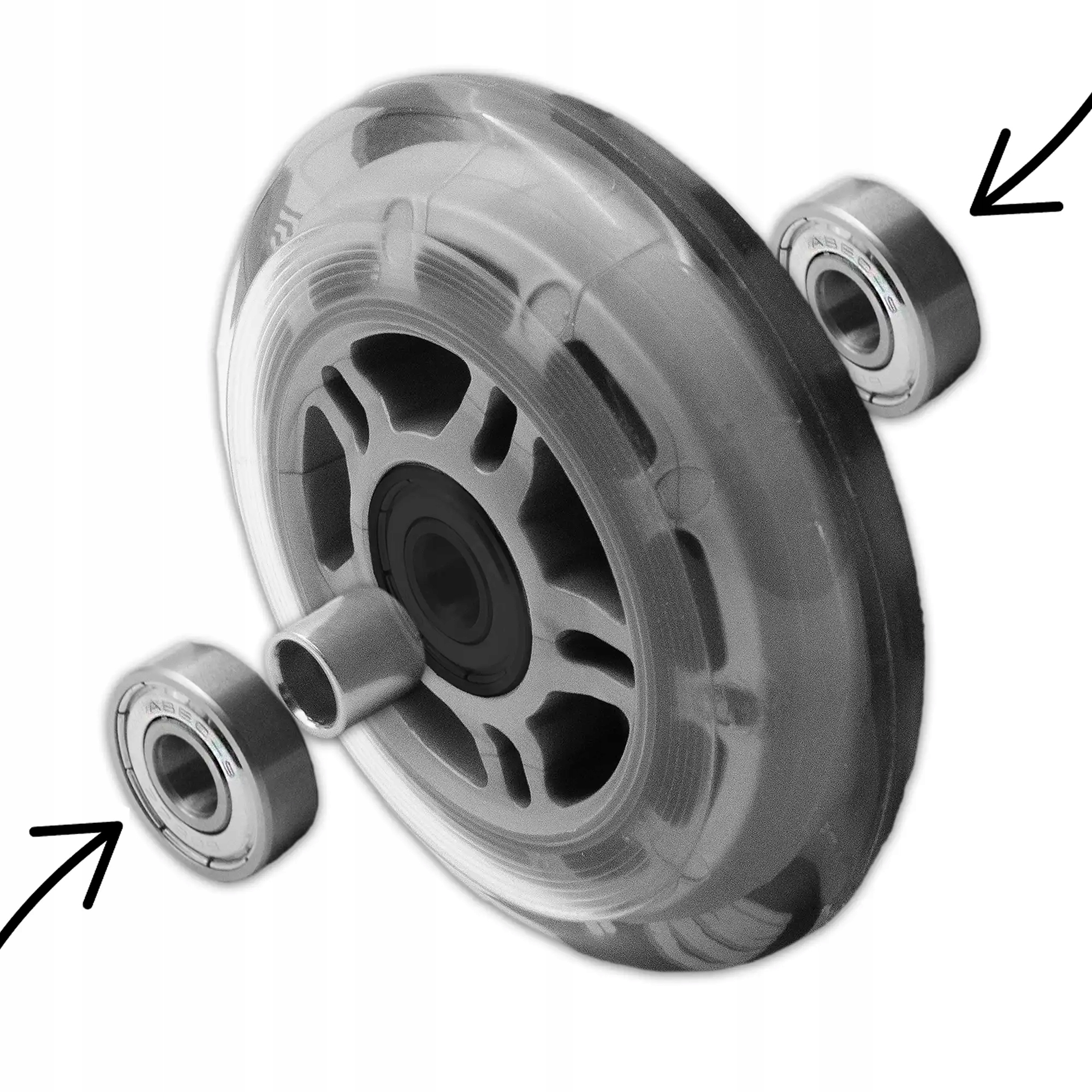 Komplet 8x kółka do rolek 80mm 82A + łożyska abec-9 kauczukowe molti Stan opakowania oryginalne