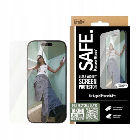 Ochraniacz ekranu Safe by PanzerGlass iPhone 16 Pro| Ultra-Wide Fit