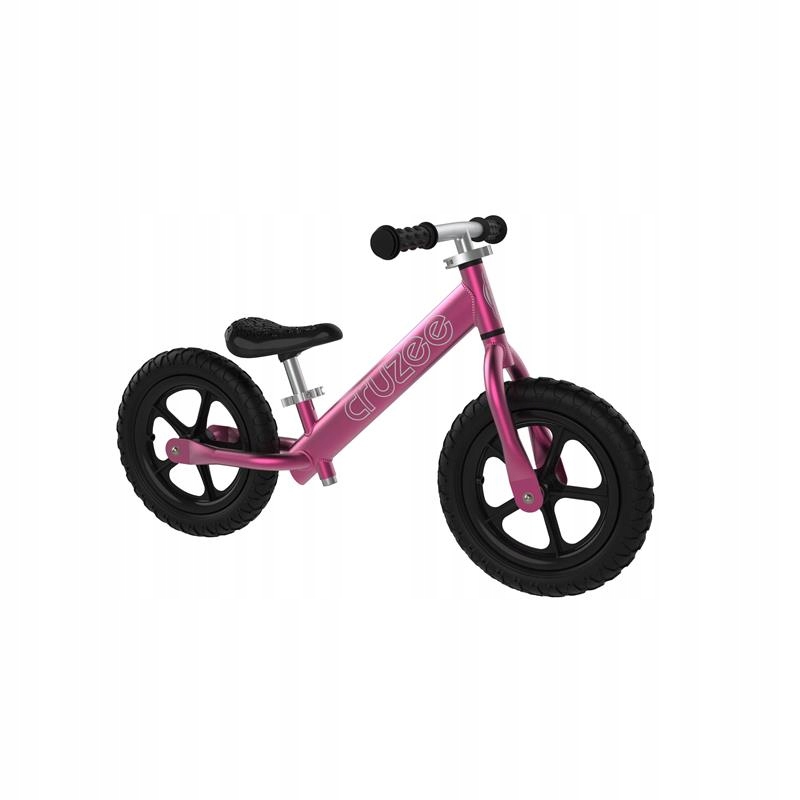 Rowerek biegowy Cruzee 1.9 kg 12" Różowy/czarne koła. Nev