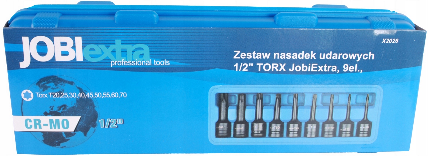 Klucze udarowe torx 1/2" JOBIextra T20-T70 9e Mocowanie 1/2