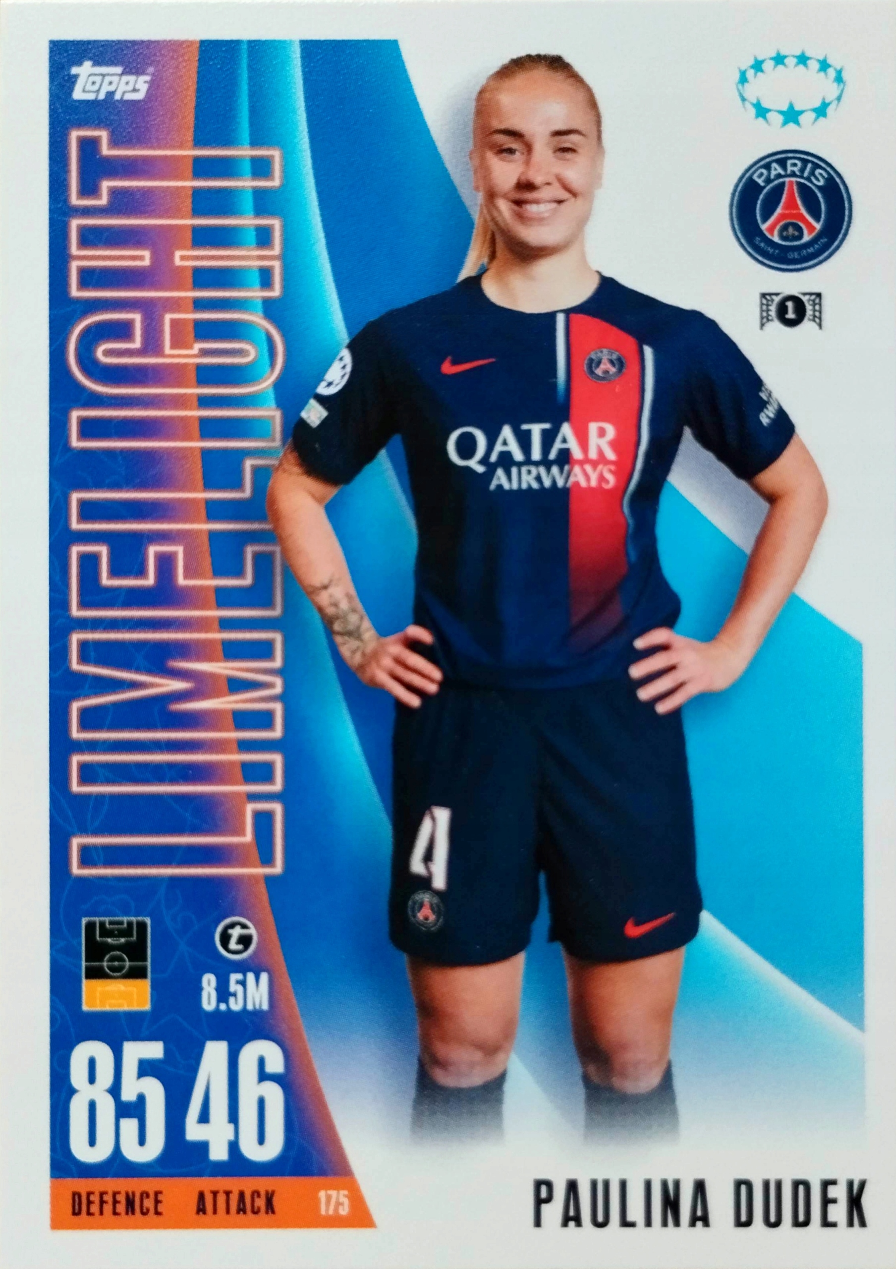 Topps Match Attax Extra 2023/2024 Limelight 175 Paulina Dudek Psg