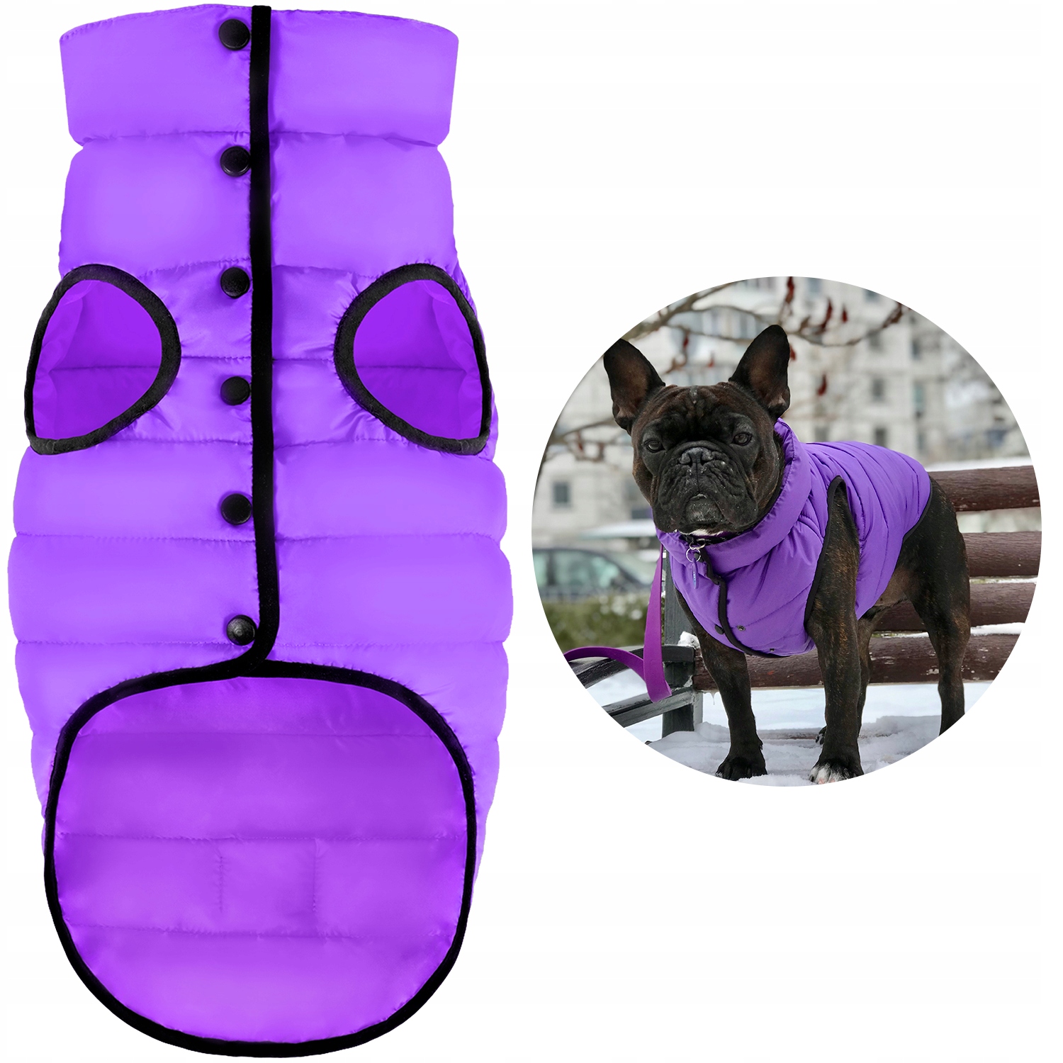 Levně Nastavitelná bunda pro psa, celoroční, ultralehká, fialová, L/XL (L55)