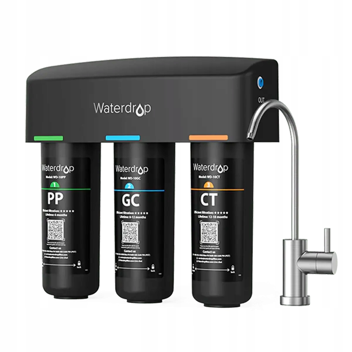 Waterdrop WD-TSB10 – 3-stupňový vodní filtr pod dřez s vyhrazeným kohoutkem