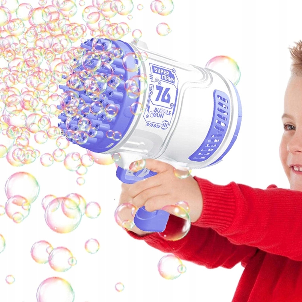 APARAT PISTOLET BAZOOKA DO BANIEK MYDLANYCH WYTWORNICA + PŁYN Szerokość produktu 28 cm