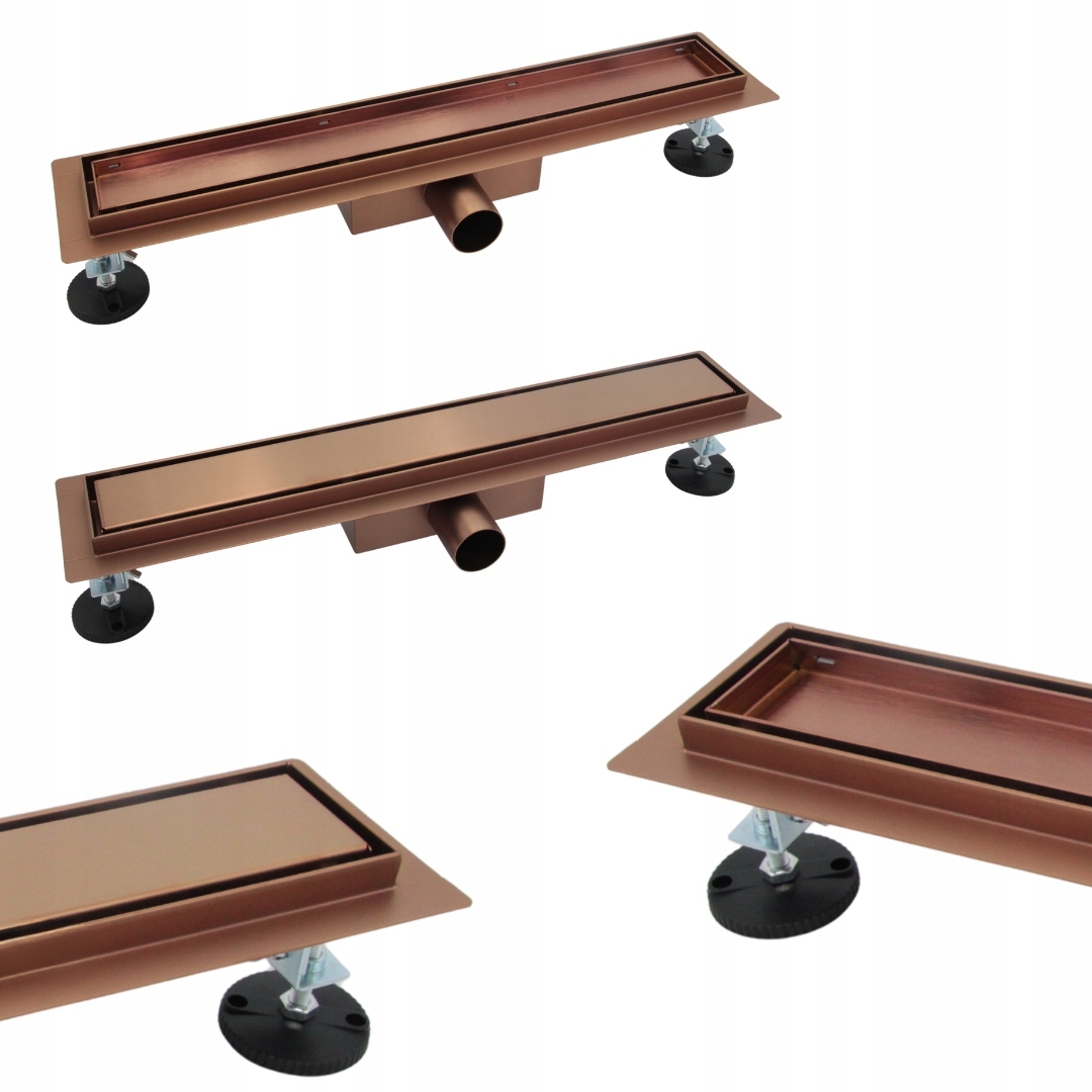 Meďový Odtok 90 CM 2v1 Nízky Široký Mosadzný Sifón