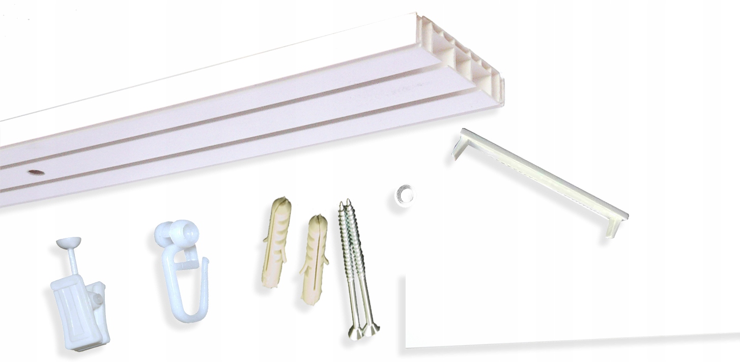 

Szyna sufitowa Pcv dwutorowa 260 cm kpl + Osłona