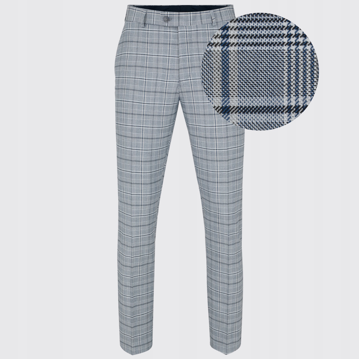 Šedé kostkované oblekové kalhoty Slim Fit Pako Lorente 176/104