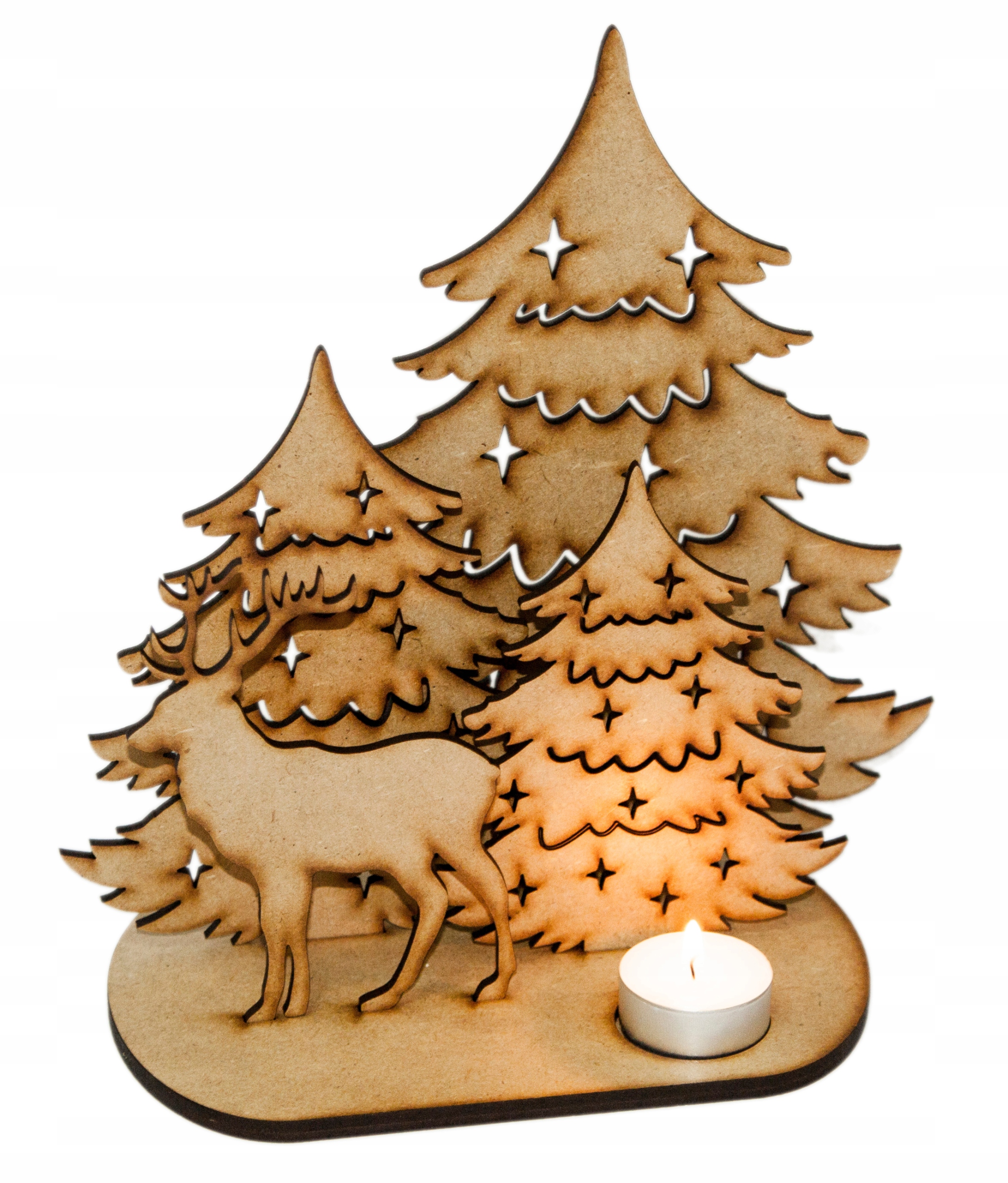 Podstawka stroik ŚWIECZKA ŚWIĄTECZNA Choinka Led