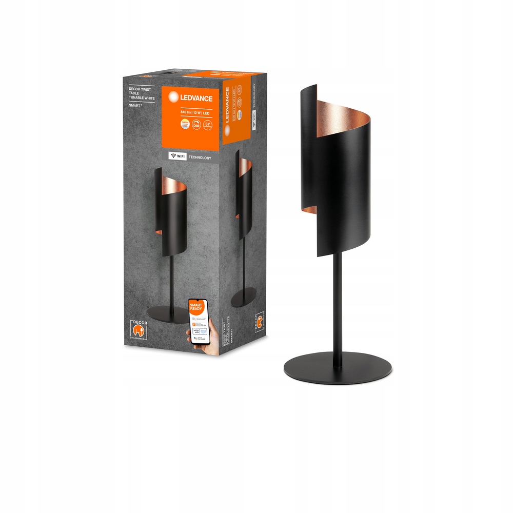 Stolová nočná Led lampa 12W 450lm Cct čierna Smart+ WiFi Twist