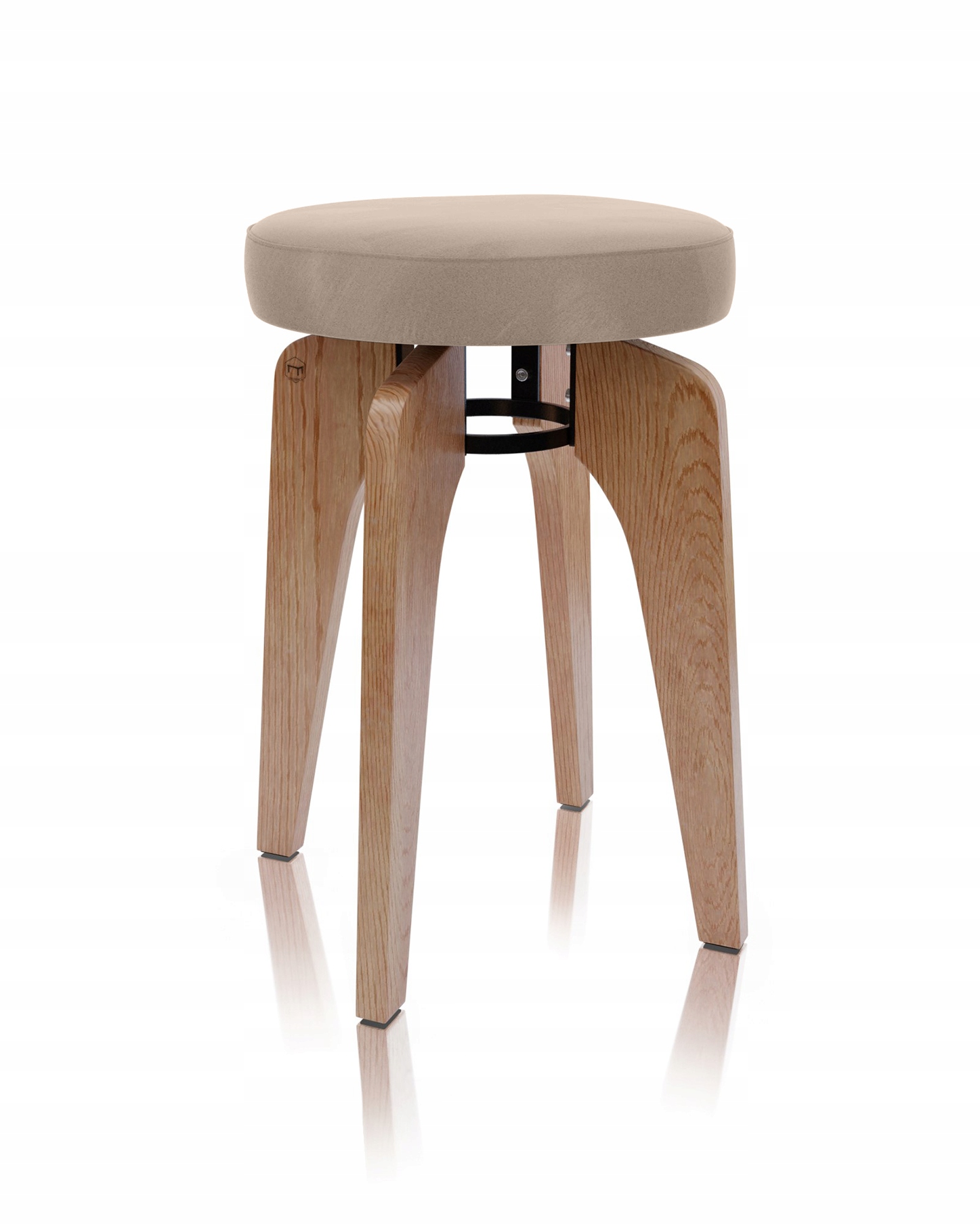 Taboret z naturalnego Dębu KOSMO tapicerowane MS