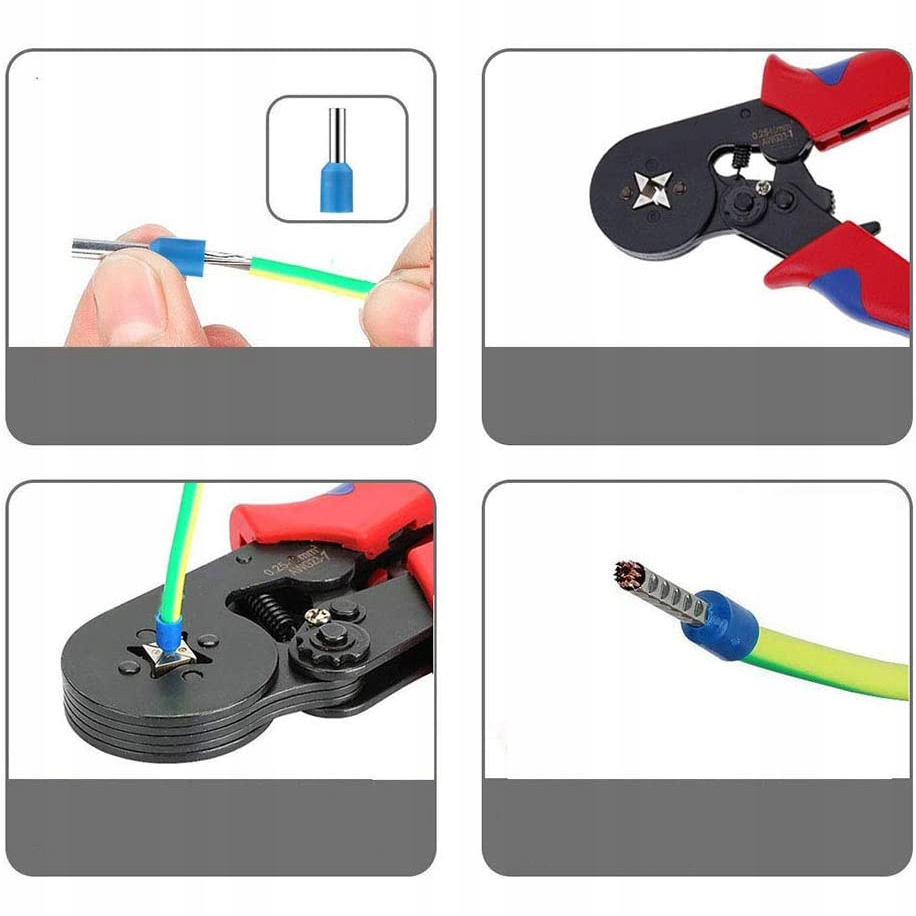Zaciskarka praska DO KABLI przewodów TULEJEK końcówek konektorów 0,25-10 Kolor pomarańczowy
