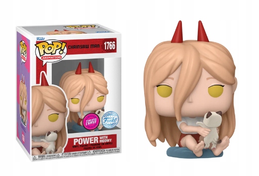 Chase Síla S Meowy 1766 Chainsaw Man Funko Pop! Speciální Flocked (sametový)