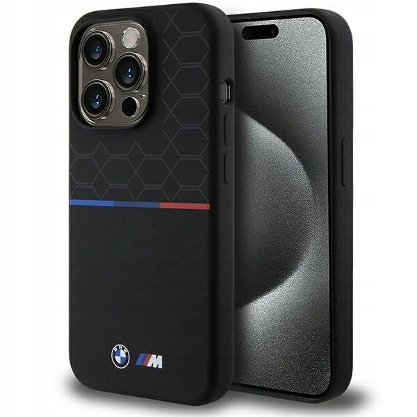 Bmw BMHMP15L22SMPK iPhone 15 Pro6.1 černý/černý hardcase M Silicone Patter