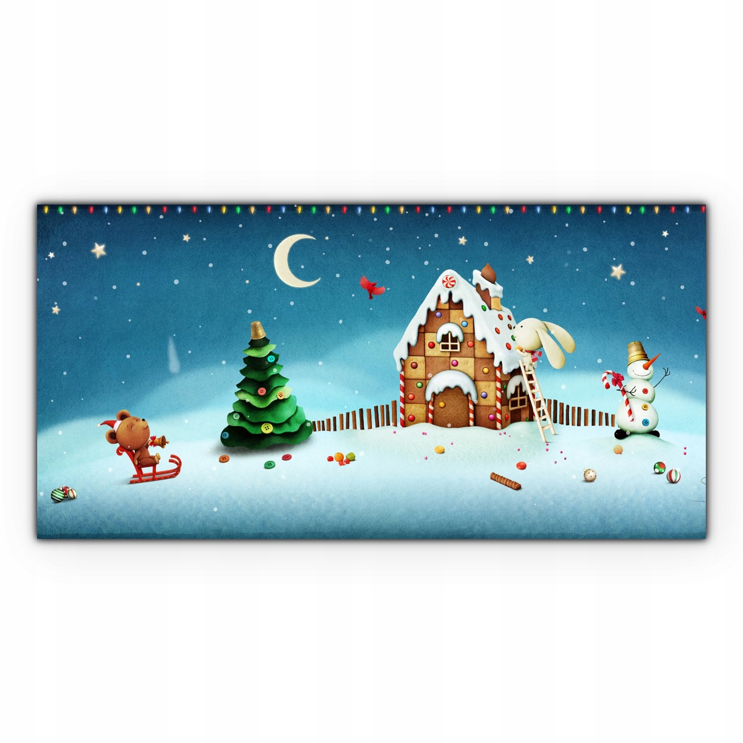 

Szklany obraz do salonu Domek z piernika 100x50 cm