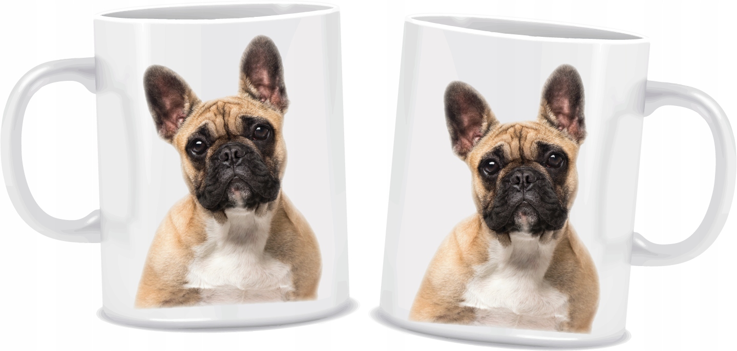 KUBEK z psem BULDOG FRANCUSKI + kartonik