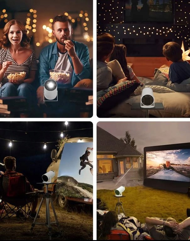 MINI PROJEKTOR SMART TV ANDROID FULL HD 130" Z GŁOŚNIKIEM BLUETOOTH WIFI Wbudowane głośniki tak