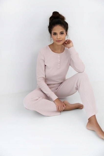 Sensis Dámské Pyžamo 100% Bavlna Arlette Pudrová Růžová Dlouhé Kalhoty M/38