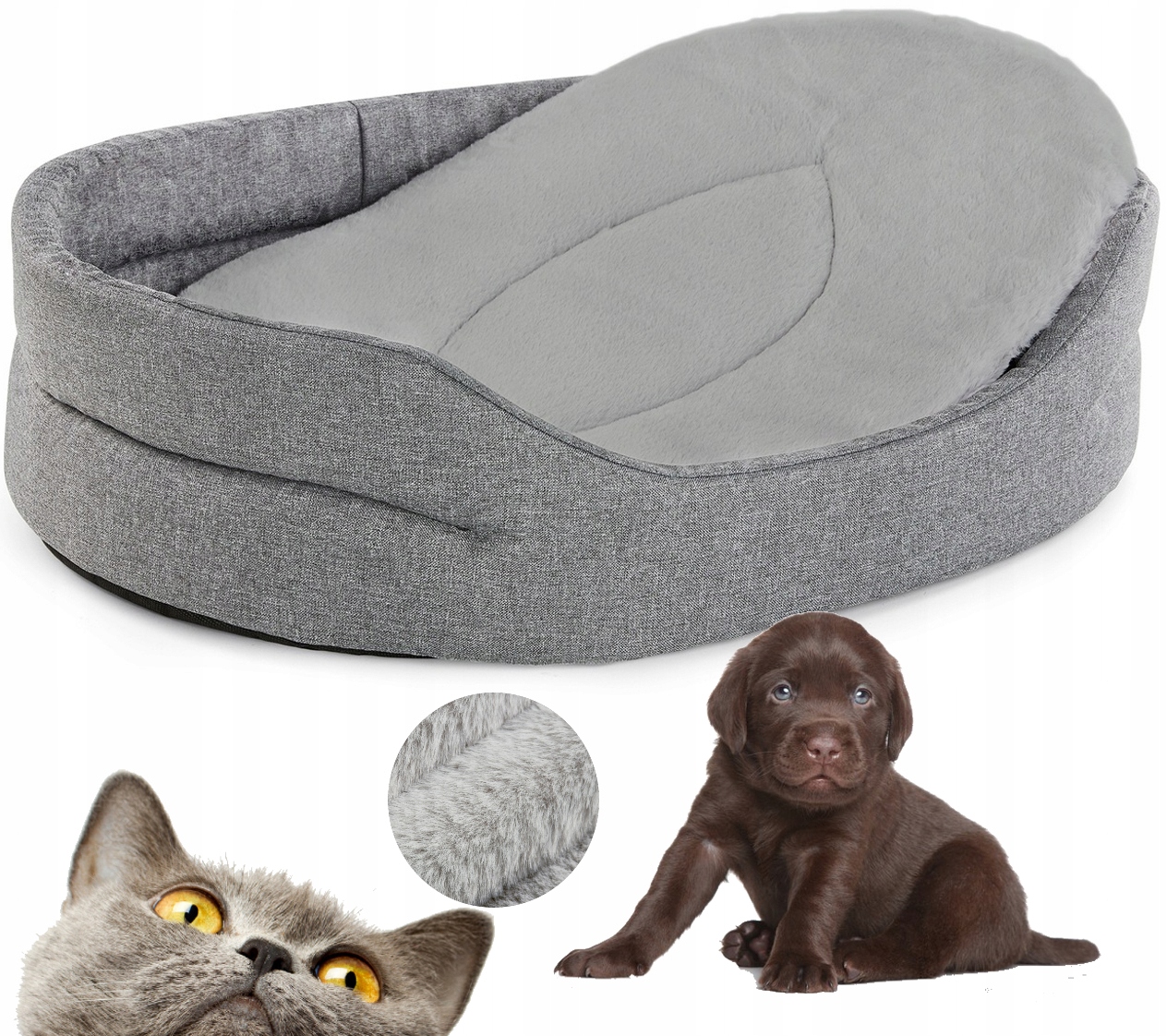 Levně Pelíšek Pro Psa Kočku Standard XL Len Kožešina