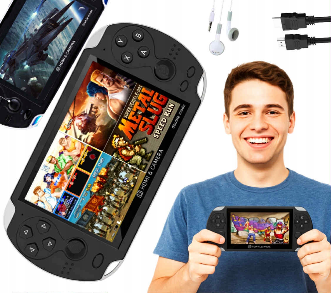 Mini Konsola Przenośna Konsola Retro do Gier 1000 Gier +tv +Polskie Menu