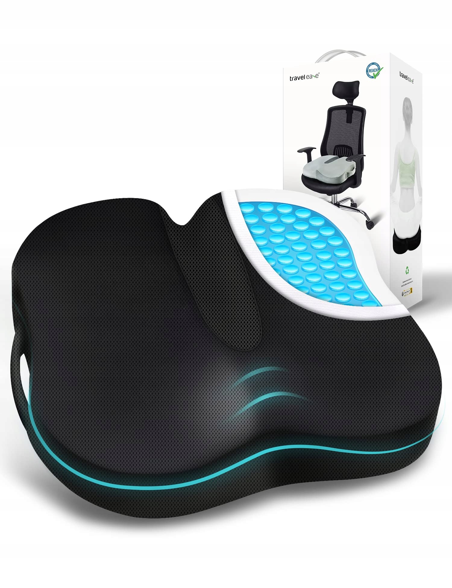 Poduszka Ergonomiczna TravelEase z Żelem Pianką Pamięciową/ kręgosłup