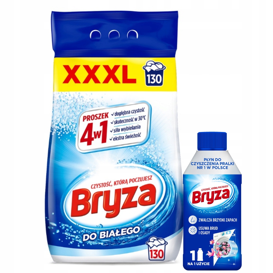 Levně Bryza 4v1 prací prášek White 8,45 kg 130 praní Dárek