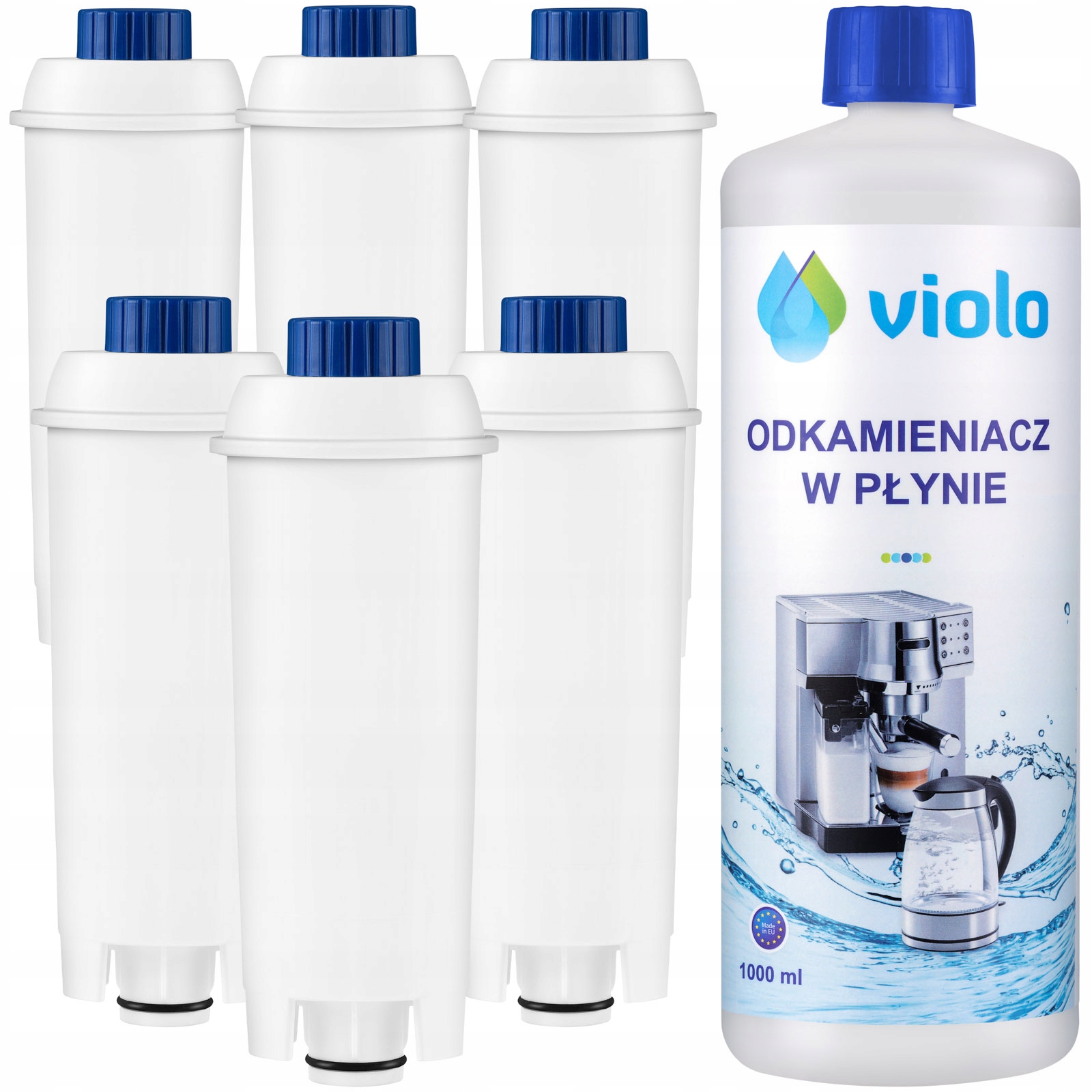 

2x 500 ml Odkamieniacz Expres do DeLonghi 6x Filtr