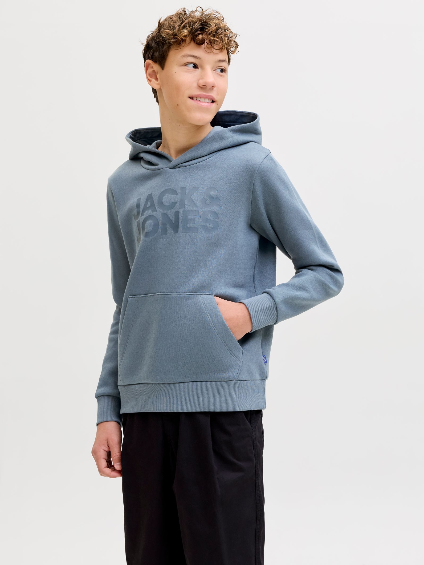 Jack&Jones sweterek dziecięcy szary bawełna