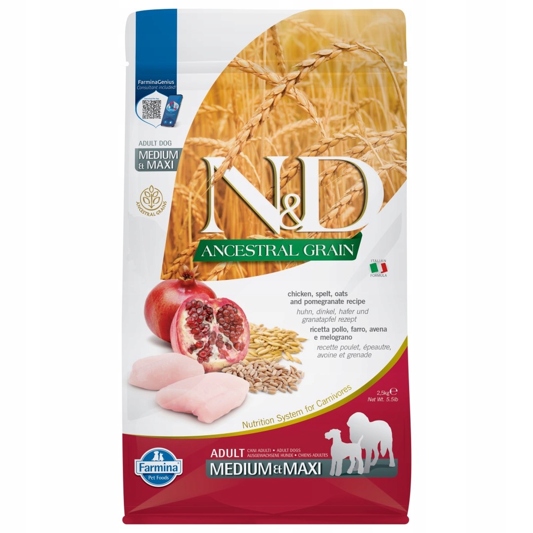 Levně Farmina N&d Ancestral Grain Kuře Medium&Maxi 2,5kg Suché Krmivo pro psy