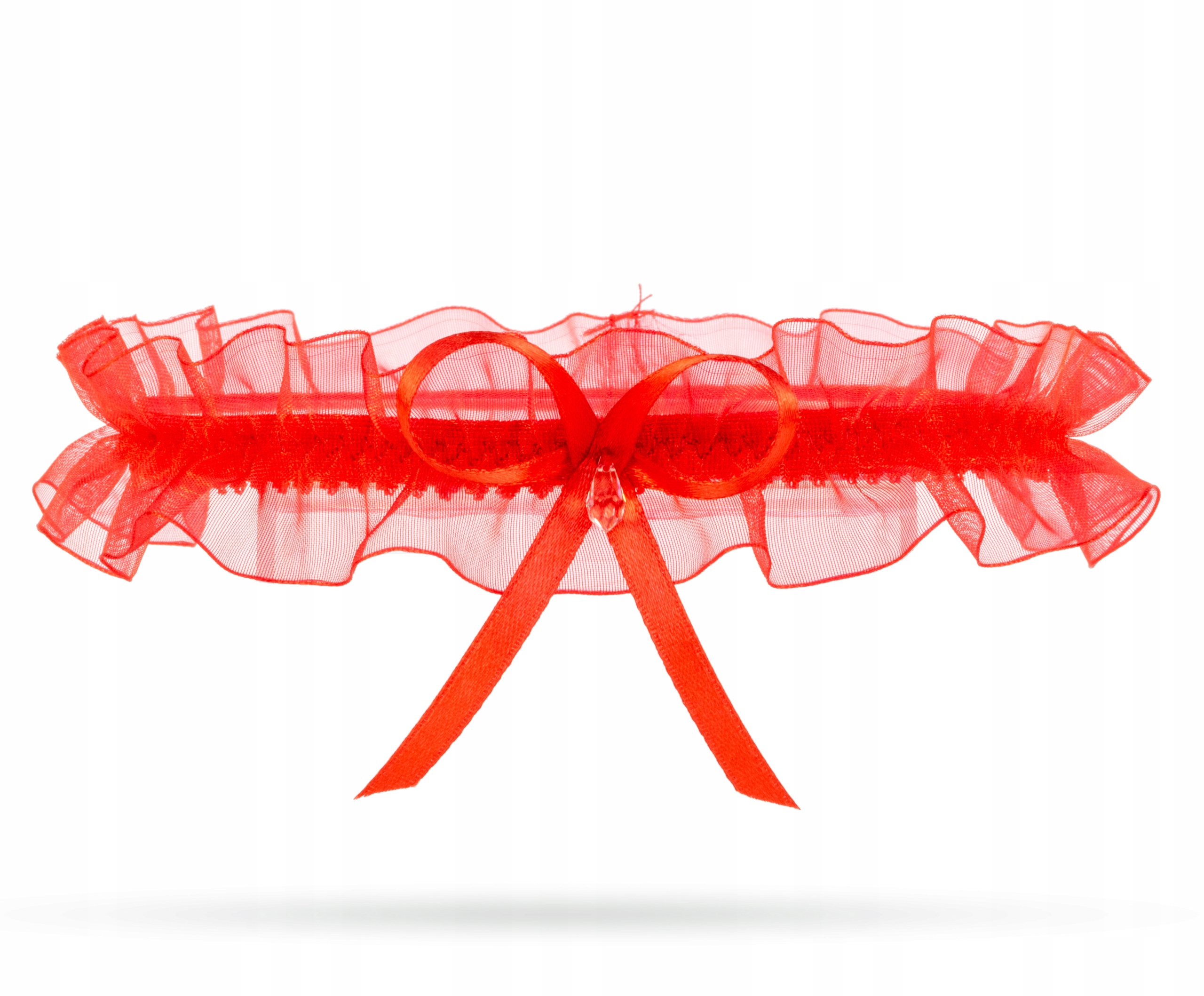 CZERWONA PODWIĄZKA szyfon z silikonem i kryształem STUDNIÓWKA