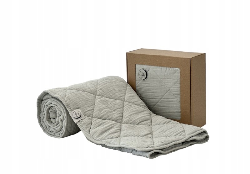 Kołderka muślinowa 100x135 BeBaby szara Poldaun
